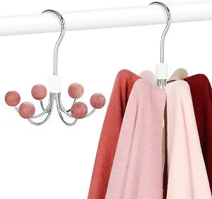 TOPIA HANGER Hoodie Hangers 2-Pack with 6 Cedar Balls, 360 Swivel, CT43C