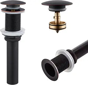 KOKOSIRI Pop Up Sink Drain with Strainer Basket, Oil Rubbed Bronze Bathroom Sink Drain with Detachable Hair Catcher Anti Clogging for Vanity Vessel Sink Without Overflow, C1002ORB