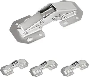 4-Pack Hidden Hinges for Cabinet Doors Frameless, Concealed Cabinet Hinges, 90 Degree Surface Mount Hinges