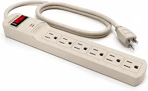 Stanley Surge Protector Power Strip 6 Outlets 800 Joules 3 Ft 14/3 AWG Cable 125V/15A 1875W Circuit Breaker Surge Indicator Light Mountable Beige Power Strip for Indoor Use