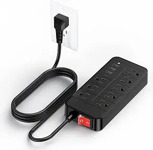Surge Protector Power Strip - CHORTAU 8 Outlets with 1 USB-C and 3 USB-A Ports for Multiple Devices,5ft Extension Cord,20W USB C Fast Charging for Home/Office/Tool shed/Dorm Essential
