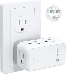 TROND Outlet Extender with 360 Rotating Plug - 6 AC Outlet Splitter