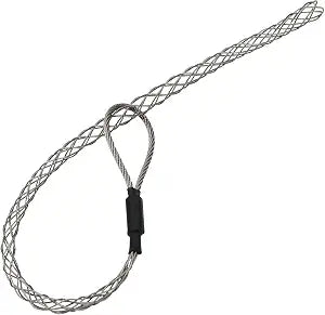 1 Pack Cable Pulling Grip, Electrical Wire Puller Socks, Stainless Steel Mesh Sleeve Lassos Strand for 6-9mm OD Cord, Flexible Cables and Wires