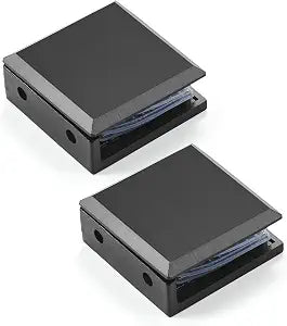 Ranbo 0 Degree Fixed Glass Panel Clamp, Matte Black, 2 Pack
