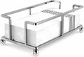 Guest Hand Towel Holder for Bathroom,Rectangle Napkin Tray,Silver