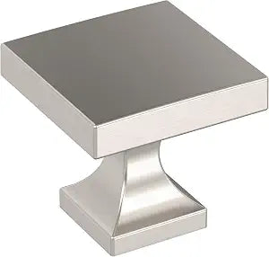 Amerock 10 Pack 1-1/16" Square Pedestal Satin Nickel Cabinet Knob