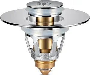 Universal Bathroom Sink Stopper, Sink Drain Strainer, Pop up Drain Hair Catcher, for 1.04-1.97 Inch Drain Hole, Anti Clogging Stainless Steel Drain Plug Water Stopper