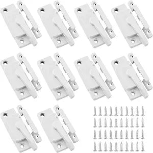 10 Pack Cam Action White Window Sash Locks, Security Window Latches Replacement Sash Lock, Replacement Sash Lock for Horizontal Sliding Windows and Vinyl Single or Double Windows