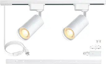 LED Track Lighting Kit 4000K 20W 2PCS White H Type Plug in