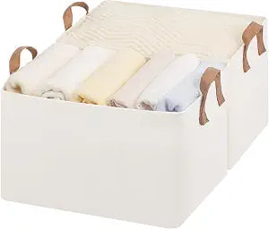 StorageWorks Storage Basket for Shelves, Storage Bins, Beige, 2-Pack