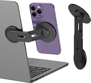 CloudValley Magnetic Laptop Phone Holder, 360 Rotating Mount, Black