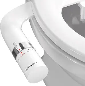 WATERLACE Bidet Attachment for Toilet Seat Sprayer - Non Electric Dual Nozzle with Cold Water - Self Cleaning Toilets Bathroom Spray for Butt Wash - Easy Slim Adjustable Pressure Control Rv Bidets