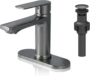 BELZ Grey Bathroom Faucet, Lead-Free 1 or 3 Hole (4") Vanity Sink Faucet