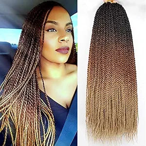 VIOLET Senegalese Twist Crochet Hair For Black Women 18 Inch Long Pre Twisted Twist Crochet Hair 20 Strands/Pack Pre-Looped Crochet Braids For Black Women 9 Packs Twist Hair
