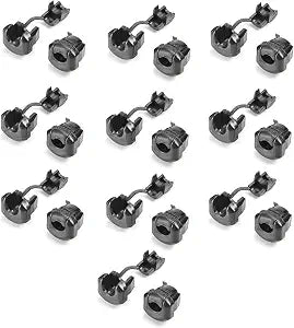 20PCS 6N-4 Round Strain Relief Cord Connector Blcak Electric Cable Protector Buckle Clip Round Cable Wire Strain Relief Bushing Grommet Buckle