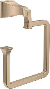 Delta Dryden (1-Pack) Hand Towel Holder Champagne Bronze Towel Racks for Bathroom Wall Square Towel Ring Holder for Bath Towel Hanger for Kitchen, Bathroom Accessories 75146-CZ