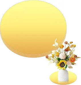 8 Pcs Acrylic Round Mirror for Tables Centerpieces, 8 inch Circle Mirror Tiles Tray for Wedding Wall Home Living Room Bedroom Decor, Small for Crafts (8in/20cm)