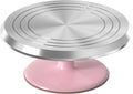 Riccle 12 Inch Pink Aluminum Alloy Revolving Cake Stand for Cake Decorating