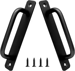 Piutouyar Aluminum Alloy Sliding Barn Door Handle, Black, 5 Inch, 2 Pack