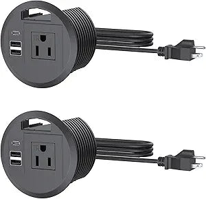 3.15 inch Desktop Power Grommet with Cable Hole,20W USB-C Port (2-Pack)