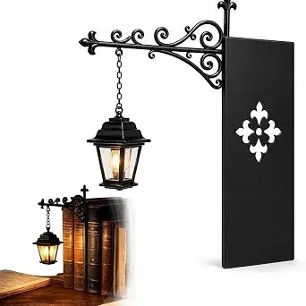 Library Lantern Mini Bookshelf Lights, Decorative Bookshelf Lighting, Vintage Hanging Lantern, Reading Corner Decor for Book Lovers