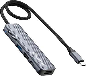 6-in-1 USB C Hub, 4K HDMI, USB 3.0, PD 100W, SD/TF Card Reader, Docking Station for MacBook Pro, MacBook Air, Laptops