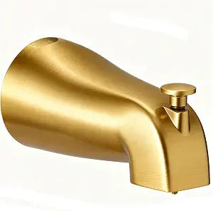 Slip Fit Tub Spout with Pull-Up Diverter for 1/2 inch Copper Tube, Brushed Gold