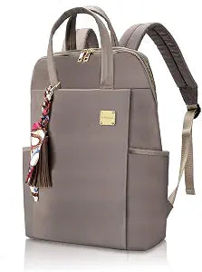 Kamlui Laptop Backpack for Women 15.6-inch Slim - Laptop Bag Computer Case Purse Travel Lightweight Medium Size Satchel Daypack 16-inch Water-resistant Business Comutter Fashion Stylish Nylon Khaki
