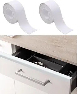 2 Rolls 1.4 in x 10.5 FT Cabinet Edge Protector for Kitchen Cabinets, Waterproof Self-Adhesive Cabinet Protector Edge Guard, PVC Flexible Wall Corner Protector Moulding Trim for Edge Protector