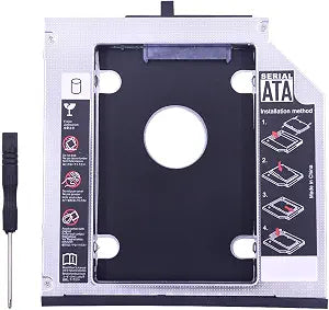 12.7mm Universal SATA 2nd HDD/SSD Caddy for Lenovo ThinkPad T420, T430, T510, T520, T530, W510, W520, W530 - Replace Your CD/DVD Optical Bay