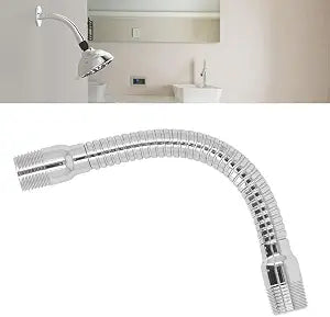 Shower Arm Shower Extension Arm with Flange, Flexible Rotating Swiveling Shower Arm for Bathroom, 8in Wall Mounted Shower Pipe Arm Extension Sturdy Stainless Steel