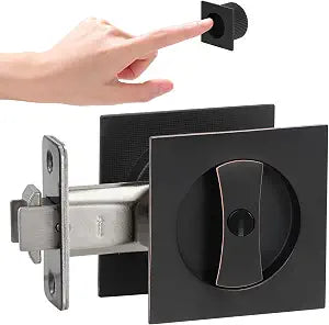 Oil Rubbed Bronze Pocket Door Hardware, Pocket Door Lock(1 Pack)