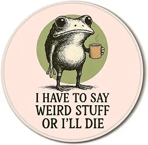 Pink Funny Frog Mouse Pad for Desk, Funny Frog Gifts for Women, Sarcastic Office Mouse Pad Mousepads for Home Office Computers Laptop Desk Accessories, 8.7x8.7inch