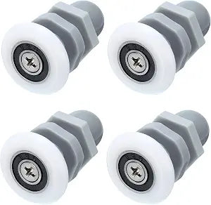 PATIKIL Shower Door Rollers 25mm/1", 4 Pack Bathroom Glass Door Runner Replacement Part Sliding Shower Door Wheels for Bathroom Glass Sliding Door, White-Grey