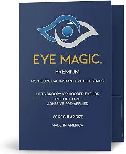 Eye Magic Premium Eye Lift Strips - Medium Size, 80 Count Refill Pack, Strips Only (no Gel), for Droopy, Sagging, or Hooded Eyelids, Hypoallergenic, Strong Hold, Made in USA