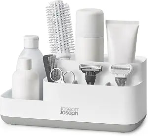 Joseph Joseph EasyStore - Bathroom Storage Countertop Caddy Organizer for Bathroom Accessories - Grey/White