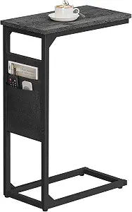 TUTOTAK C Shaped End Table, Side Table for Couch, Sofa Table