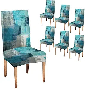 CAPSCEOLL Turquoise Teal Dining Room Chair Covers Set of 6