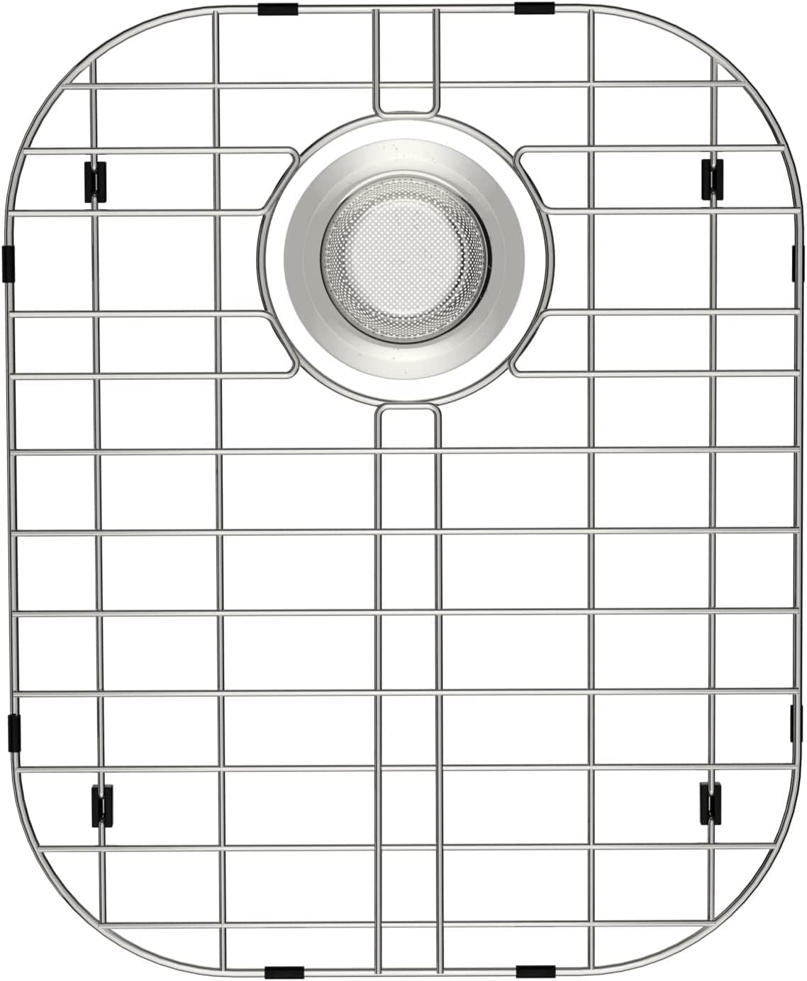 SANNO Kitchen Sink Protectors,Sink Grid with Rear Drain Hole, Double Sink Rack, 16.14"*13",Stainless Steel
