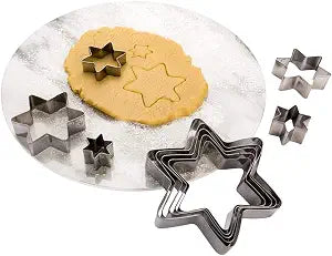 Restaurantware-5.5 x 3 Inch Star Cookie Cutter Set, 1 Nesting Star Fondant Cutter Set - 10 Pieces, Corrosion-Resistant, Metal 4th Of July Cookie Cutters, Dishwashable, For Desserts And Treats