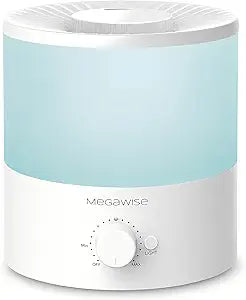 MEGAWISE 1.5L Quiet Cool Mist Humidifier, 25dB, Portable for Bedroom