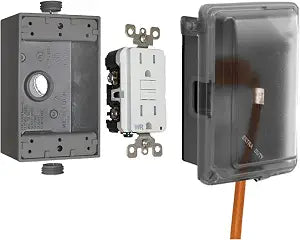 Sigma 16801 Weatherproof 1-Gang WIU GFCI Receptacle Kit, Clear
