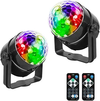 2-Pack Disco Ball Party Light Sound Activated with Remote