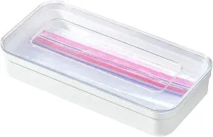 iDesign Gallon Plastic Storage Bag Organizer, Clear/White