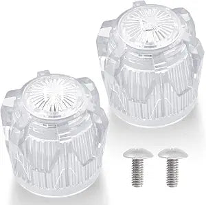 Shower Knob Replacement with 17pt Point Broach fit for Phoenix PF287015 Mobile Home Sink Tub Shower Handle, Clear Acrylic Bathtub Faucet Knobs (2 Pcs)