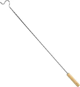 Closet Reacher Pole with Hook and Wooden Handle & Shepherds Hook