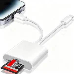 [Apple MFi Certified] SD Card Reader for iPhone iPad Mac, USB C & Lightning Dual Interface Memory Card Reader, Digital Camera Adapter to iPhone/MacBook/USBC Laptop for SD/Micro SD Card, Plug and Play