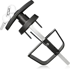 5" Shed Door Latch, Barn Door Latch, T-Handle Lock Kit with 2Keys, Stem Storage Barn Shed DoorHardware Lock Set for Playhouses, Storage Barn, Chicken Coops, Camper, Carbon Steel