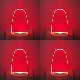 CICINY LED Night Light Plug in 4 Pack, Energy Efficient 0.5W, Dusk to Dawn Sensor Nightlights for Bedroom, Bathroom, Kitchen, Hallway, Stairs, Kids Room, Red