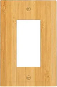 Light Bamboo Wood Texture Pattern Single Rocker Wall Plate Switch Decorative Panel Electrical Socket Plate Suitable For Bathroom Kitchen Living Room Bedroom